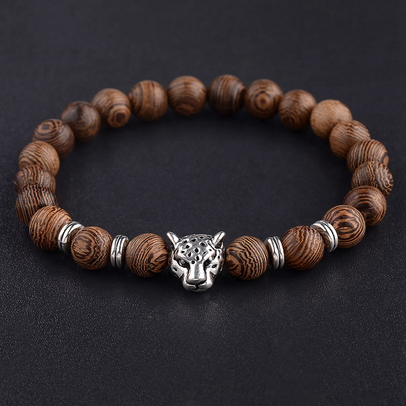 Men's Cross Decorated Beads Bracelet - Image 4