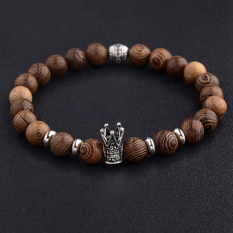 Men's Cross Decorated Beads Bracelet - Image 3
